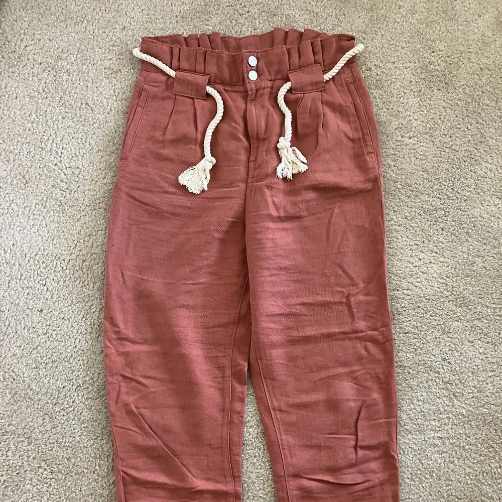 Veronica Beard Karter Pleated Cropped Pant Size 6 Mocha